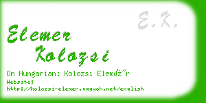 elemer kolozsi business card